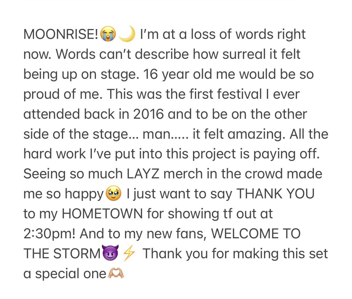 Thank you <a href="/MoonriseFest/">Moonrise Festival</a> 🌙🚀