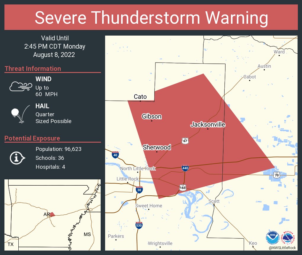 NWS Little Rock on Twitter "Severe Thunderstorm Warning including