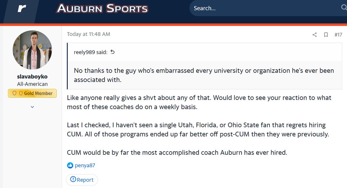 Message Board Geniuses on Twitter "RT BoardGeniuses Auburn fans are