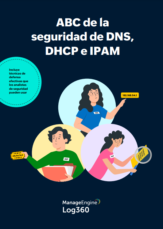 ManageEngineLA's tweet image. ¡Nuevo #EBook en español disponible! 📰🌐 Encuentra formas de disminuir el riesgo sobre tu infraestructura de DDI. 😱 ¡Descárgalo ahora! 🔐🔗 zcu.io/xnqp #Log360