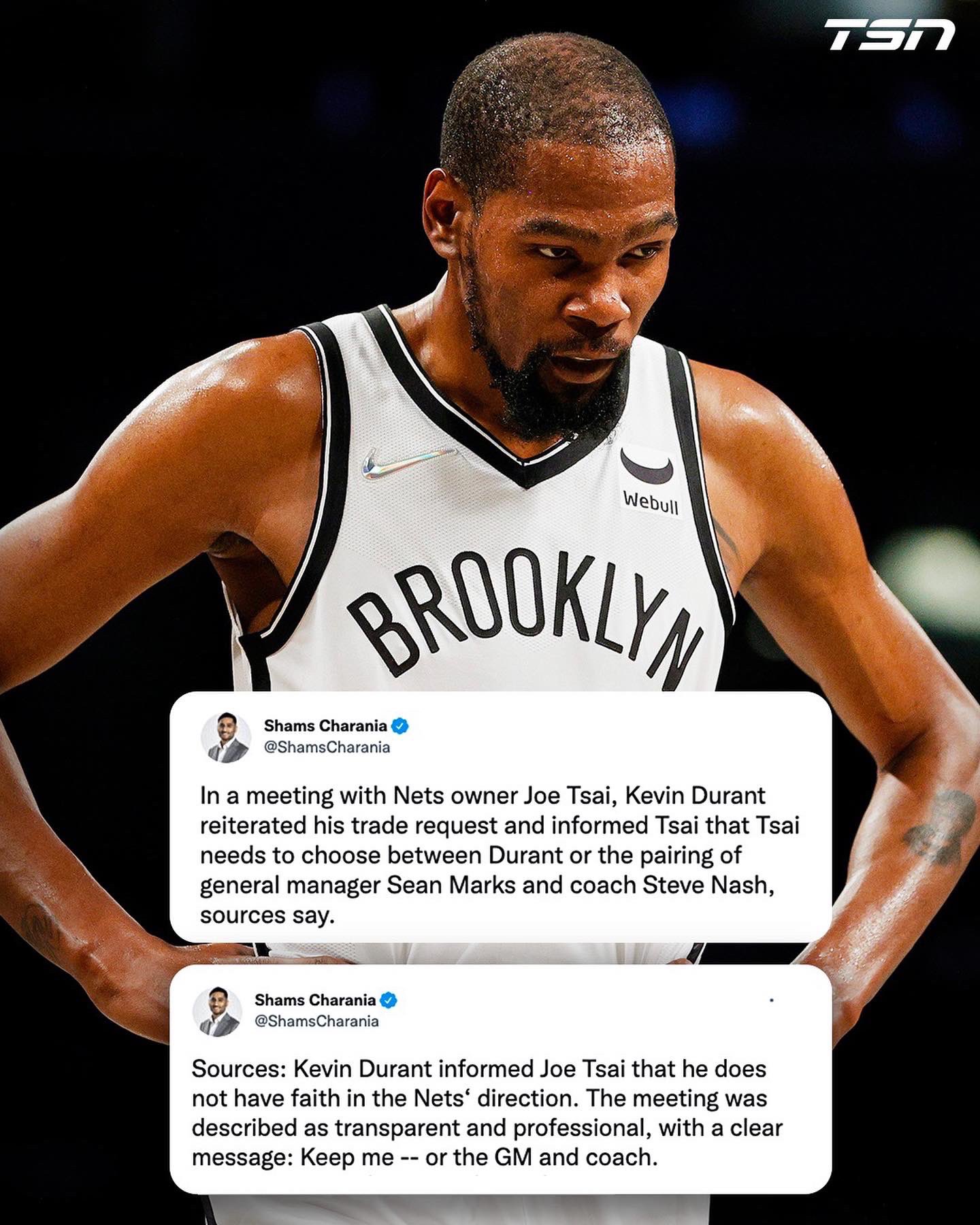 Kevin Durant Reiterates Trade Request to Nets in Meeting