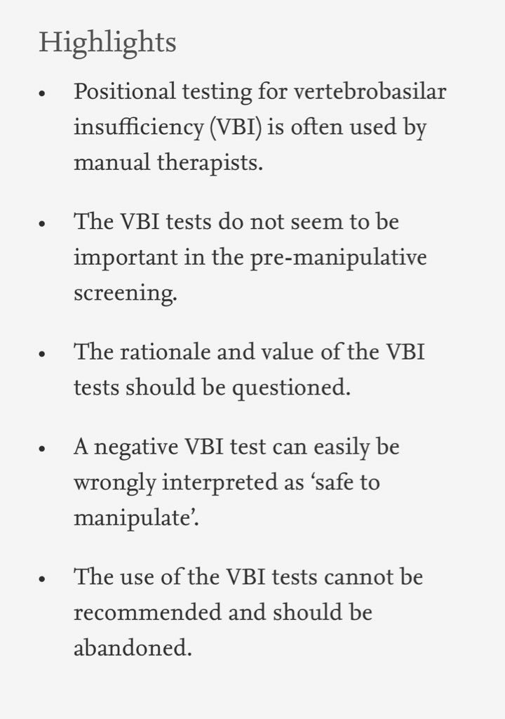 Yes, we should abandon pre-treatment positional testing of the cervical spine

<a href="/MSKPhysioJnl/">MSKPhysioJournal</a> 
<a href="/RikKranenburg/">Rik Kranenburg</a> <a href="/RogerKerry1/">Roger Kerry</a> <a href="/NathanHutting/">𝙉𝙖𝙩𝙝𝙖𝙣 𝙃𝙪𝙩𝙩𝙞𝙣𝙜</a> 

sciencedirect.com/science/articl…
