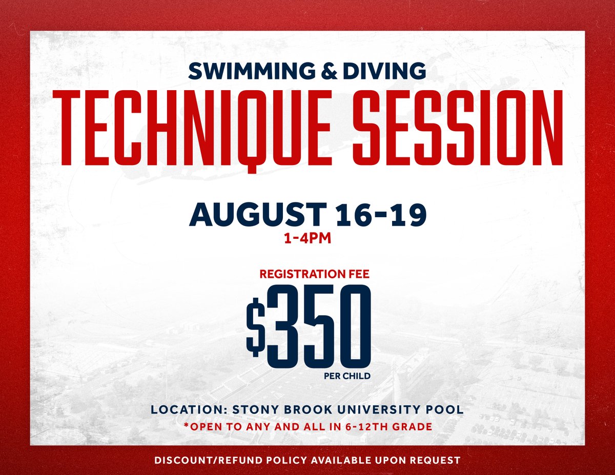 One week left! Mark Anderson and <a href="/StonyBrookSD/">Stony Brook Swimming & Diving</a> are hosting their summer camps. Registration is still open at the link below: 
Link: bit.ly/3vNA9Rs