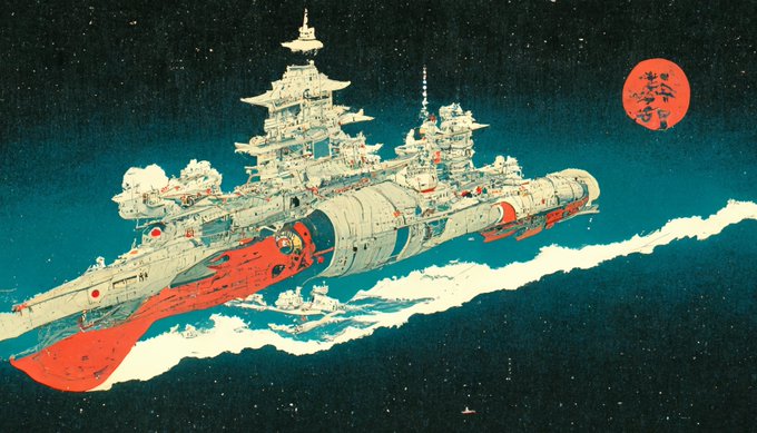 宇宙戦艦ウキヨエ #midjourny 