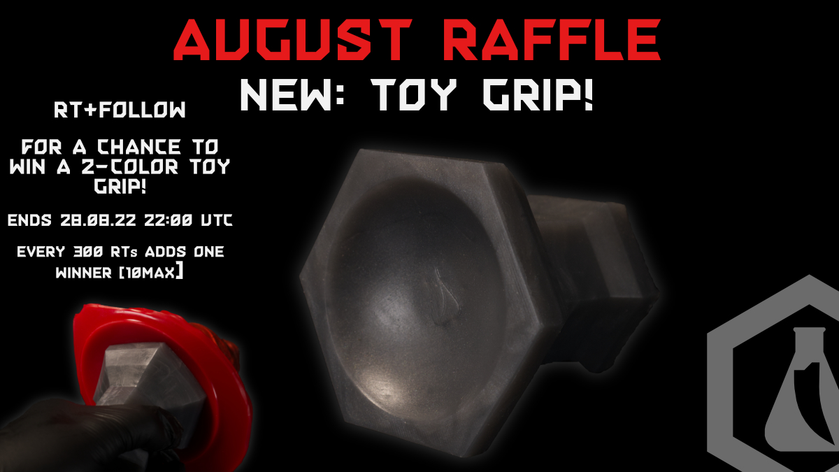 To celebrate our newly released Toy Grip, we will raffle up to 10 of them this month! Ever had trouble grabbing your toy when in use? Try our Toy Grip! RT+Follow to join the #raffle. Every 300 RTs will add another winner Check it out here: blackfanglabs.net/miscellaneous/…