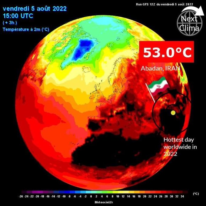 If you think it was hot in Europe...think again. Plants, animals, and humans do not survive in these conditions for very long. This is at 1.2C of warming....what will an El Niño year bring?