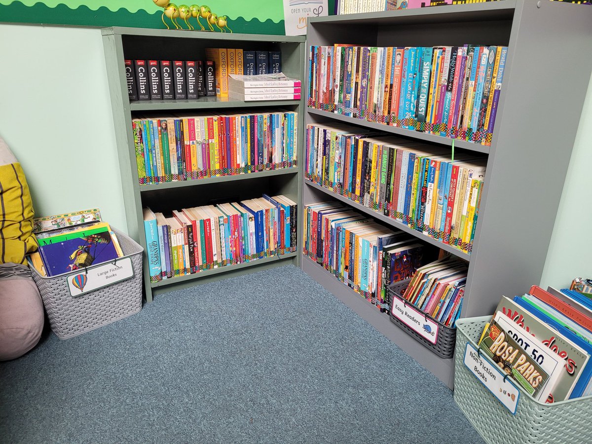 Class library ready to go.📚 #readingforpleasure #charityshopfinds