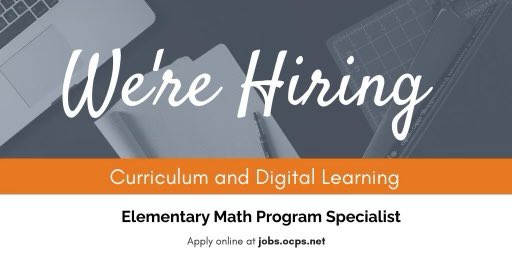 lwilcox_ocps's tweet photo. "Math gives us hope that every problem has a solution." Are you ready to create solutions on the OCPS Elementary Math Team? Come join us 🧮 https://t.co/bhEgIXcg1p @CDLocps https://t.co/ZTiUrHrhDR