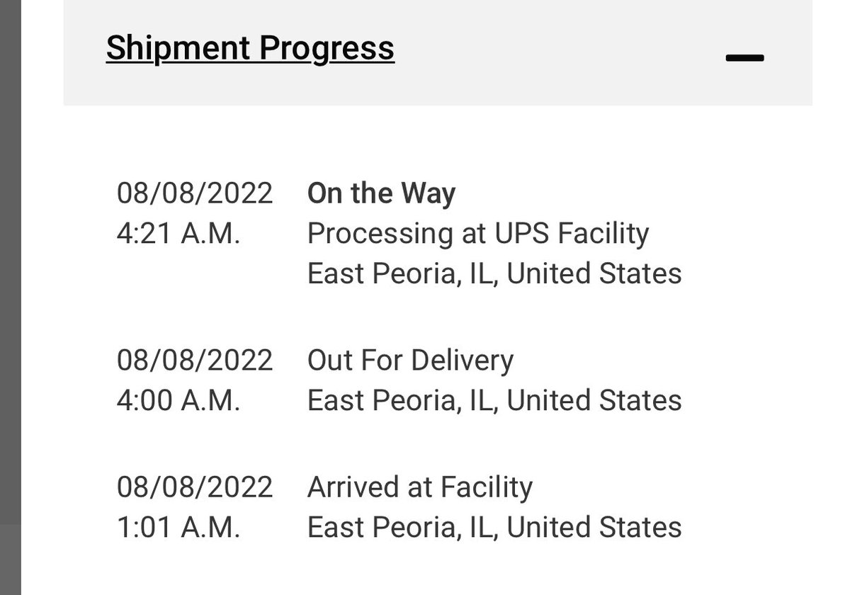 danh35's tweet photo. @UPS Is there any way to check if my package is being delivered today? I got an email saying 11:30-1:30, the tracker says by 7, but says preparing for delivery, not out for delivery. The details say it was out for delivery at 4am, but changed at 4:21. https://t.co/IktOc1I40A