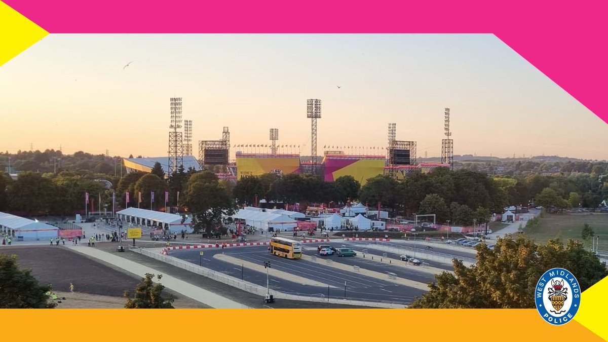 WMPolice's tweet photo. #B2022police | As the sun sets on #B2022, we're still keeping the Games safe and secure.

Enjoy the #closingceremony! https://t.co/Pu03rAJ1Sd