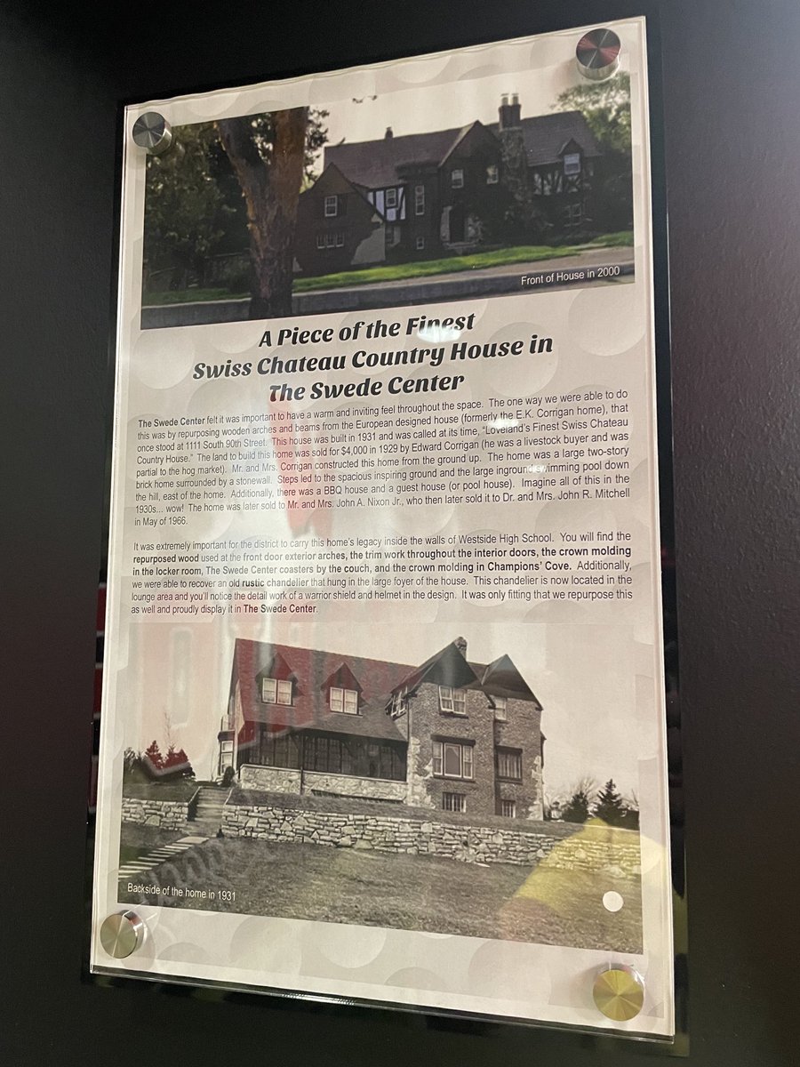 Did You Know #2 - <a href="/TheSwedeCenter/">The Swede Center</a> repurposed wood from a historical District 66 <a href="/Westside66/">Westside Community Schools</a> home to give it a cool clubhouse feel.  We also created coasters out of the wood &amp; found a cool light that proudly displays a warrior red glow.  Check out the story of the historic home!