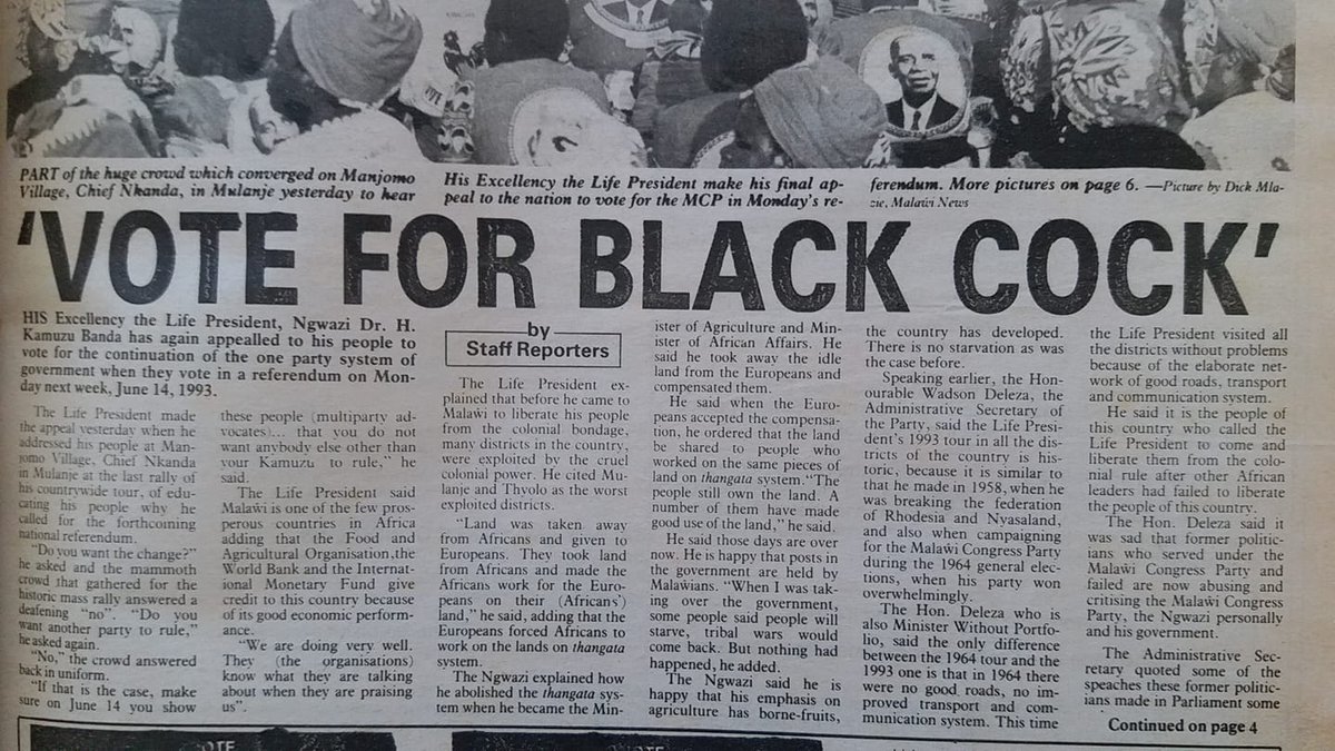 mcbrams's tweet photo. A major #Malawi throwback. I reckon some of you were not even born yet https://t.co/8z1teMhpx9