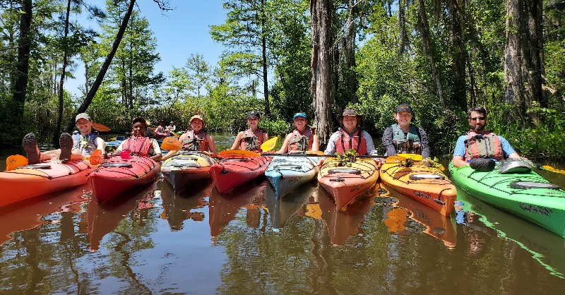 GeorgiaCollege's tweet photo. From bluffs and dunes to rocky cliffs and mountain peaks—six environmental science majors took multiple mini-trips this summer to learn about the state’s diverse ecosystems. #georgiacollege #thinkindependently #leadcreatively