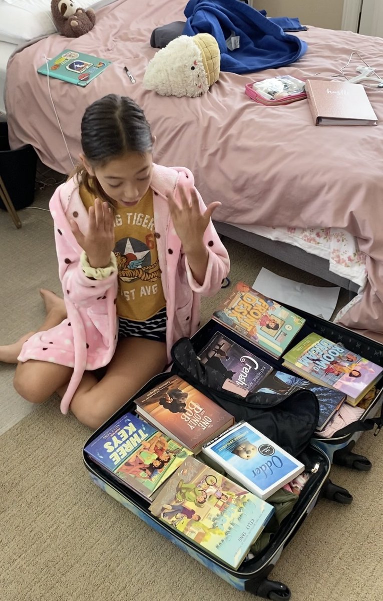 kellyyanghk's tweet photo. I told my daughter to pack JUST THE ESSENTIALS for her 5 day trip. 🙄 #Kids #Packing https://t.co/e8daqTZIY3