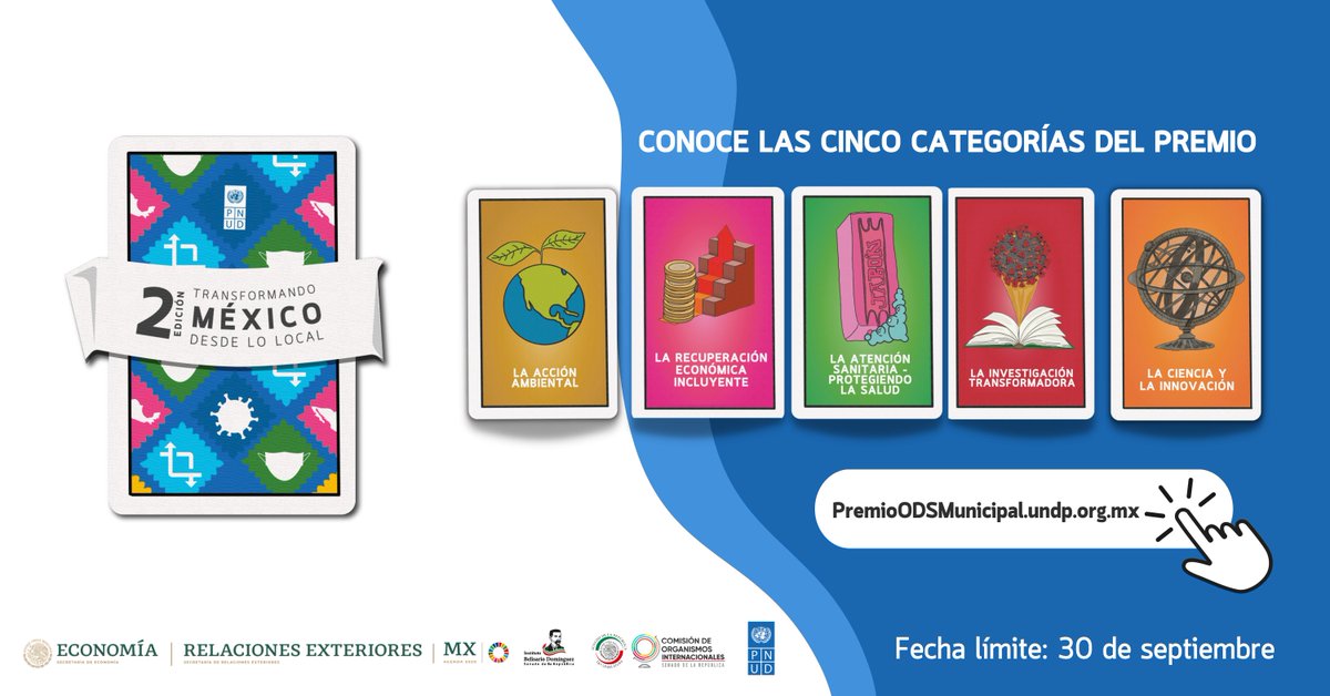 PNUD México (@pnud_mexico) on Twitter photo ⚠️¿Ya conoces el Premio “Transformando México desde lo local”?
📌 Es una iniciativa del <a href="/PNUD_Mexico/">PNUD México</a> que busca identificar y visibilizar las mejores iniciativas municipales que contribuyan al logro de la #Agenda2030 y a hacerle frente a la pandemia de la #COVID19 🙌🏽 ⚠️¿Ya conoces el Premio “Transformando México desde lo local”?
📌 Es una iniciativa del <a href="/PNUD_Mexico/">PNUD México</a> que busca identificar y visibilizar las mejores iniciativas municipales que contribuyan al logro de la #Agenda2030 y a hacerle frente a la pandemia de la #COVID19 🙌🏽