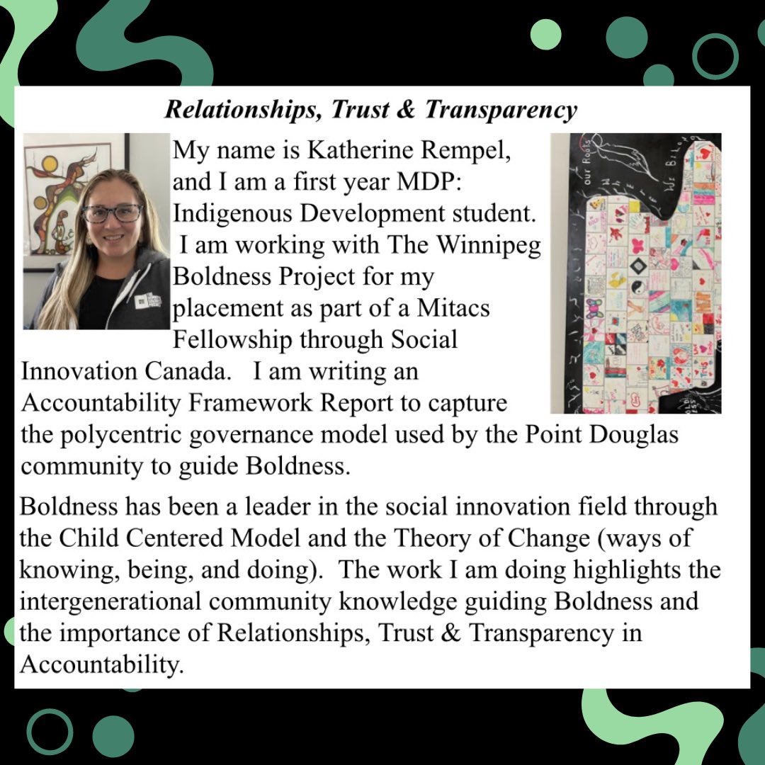 UWinnipegMDP's tweet photo. This week on #MDPPlacementPostcards, we’re checking in with Katherine Rempel, working on a innovative project with @wpgboldness
#MDPFieldPlacement #CommunityDevelopment #WpgBoldness
#SocialInnovation #Mitacs #CommunityWisdom
#UniversityofWinnipeg #MDP #indigenousdevelopment https://t.co/bOkPbb3ebl