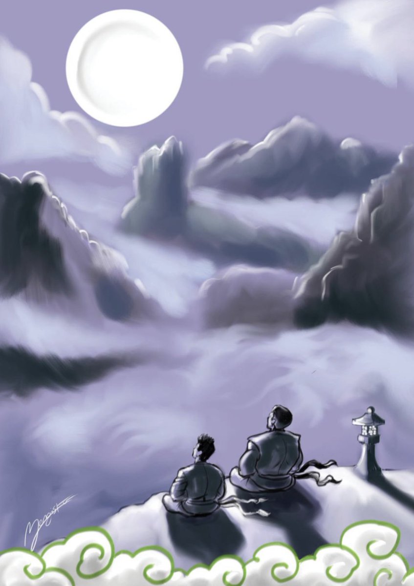 wudan_master's tweet photo. On my last night atop Wudan,
Master Po and I sat atop the largest rock.
At 3am I opened my eyes and saw Master Po staring at the moon, crying.
"Why are you crying?" I asked. He didn't reply. I turned my head to look at the moon, and cried with him. Tateshinkai was mastered. https://t.co/OWupJ6L2uS