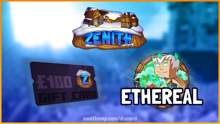 ZenithSMP's tweet photo. Did somebody say GIVEAWAY? ✨
To celebrate the upcoming launch of Zenith Rekindled we are giving away:

🔥 Lifetime Ethereal
🔥 A £100 Store voucher!

Follow the link below to enter!
https://t.co/EFjpkTKvL1

#minecraft #minecraftsmp #smp #minecraftserver #zenith #zenithrekindled https://t.co/nhi668aB5d