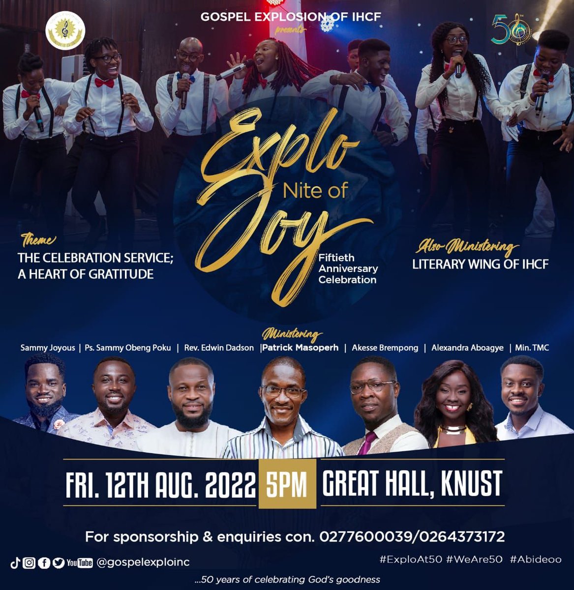IHCF_KNUST's tweet photo. Gospel Explosion wing of IHCF-KNUST brings to you Explo night of Joy. This Friday at the great Hall. https://t.co/4fuCqPYoe9