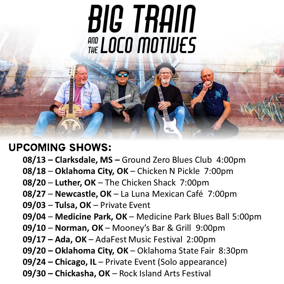 BigTrainBlues's tweet photo. HEY LOCO FANS - We're going to be at a festival or watering hole near you sometime soon!
#LiveMusicOklahoma
#LiveMusicOklahomaCity
#OKCLiveMusic
#OKCMusic
#OklahomaCityLiveMusic
#OklahomaLiveMusic
#OklahomaMusic
#OKLiveMusic
#Blues
#BluesMusic
#BluesGuitar
#BigTrainBlues https://t.co/oZ4wfxqC1C