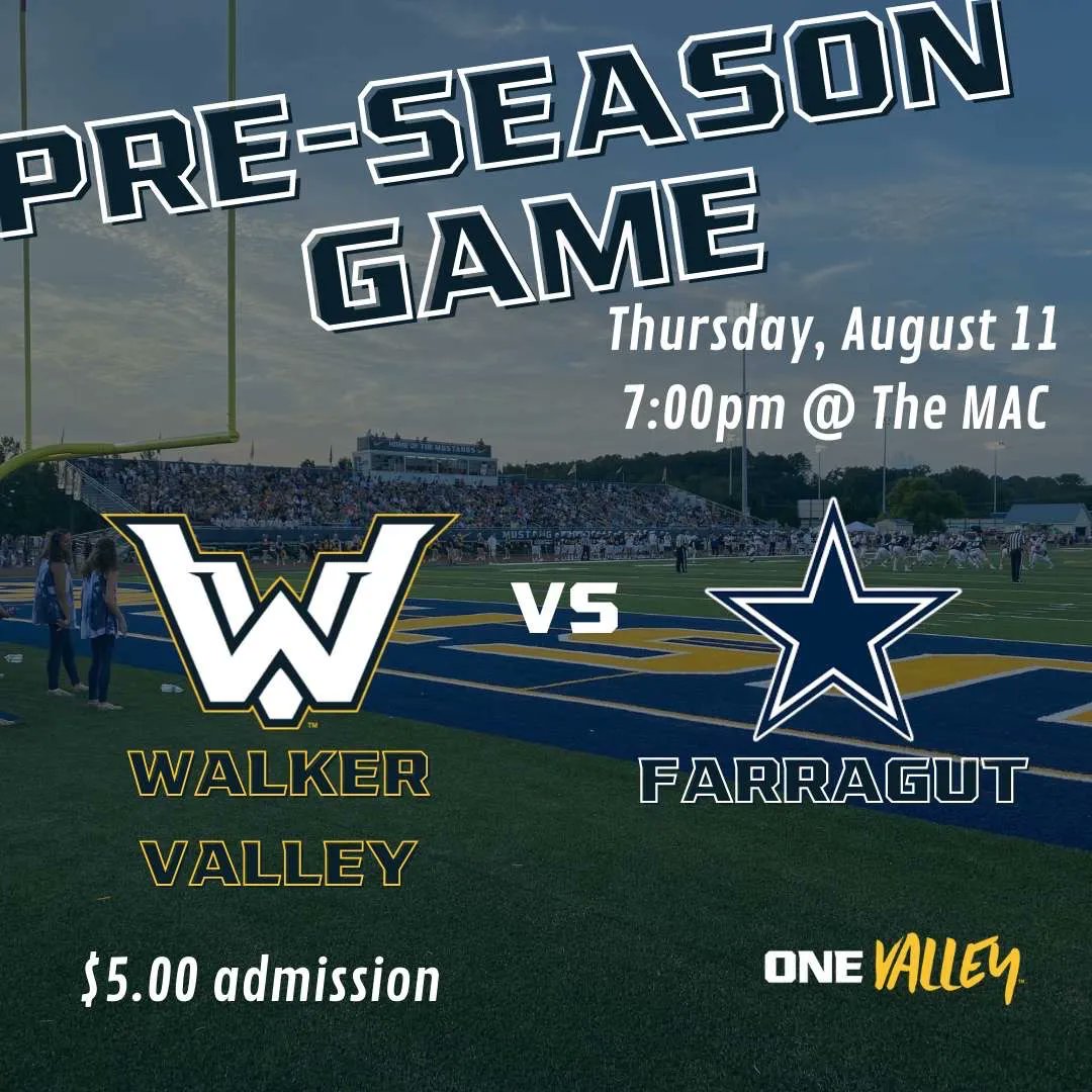 Farragut coming to The MAC on Thursday for a preseason game. $5 admission. Plan to be there and cheer loud. #OneValley