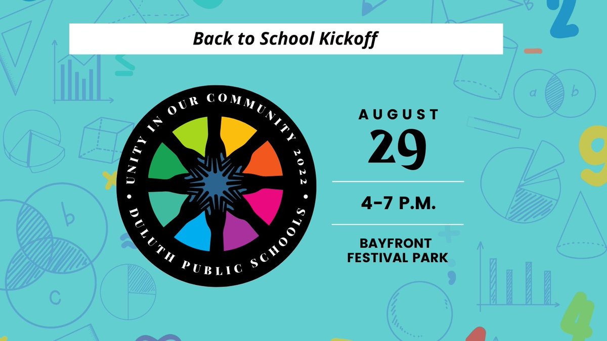 We are hosting a back to school event on Aug. 29 <a href="/BayfrontDuluth/">Bayfront Park</a> check out our district social media and website for more details! <a href="/Duluth_Schools/">DuluthPublicSchools</a>