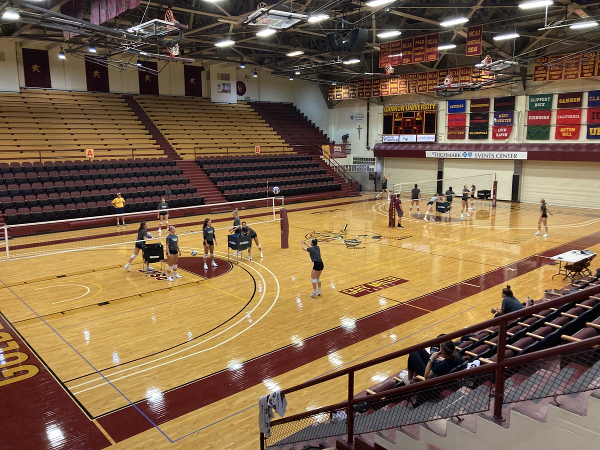 GUKnights's tweet photo. Check out some sights from the Gannon women's volleyball team's first day of practice at the Highmark Events Center on Monday. Coach Matt Darling's team went to the NCAA Division II semifinals in 2021 and will have a lot of new faces in 2022. @GannonU https://t.co/9iOosH12ZJ