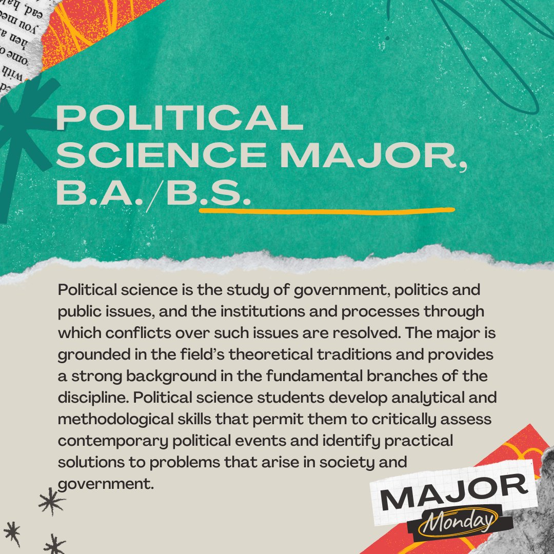 usi_cem's tweet photo. #MajorMonday is our favorite day of the week! Do you have an interest in politics, government, history, or law? Maybe a major in Political Science is for you! #USI #CareerExploration #MajorExploration https://t.co/nSH7E5Ot1w