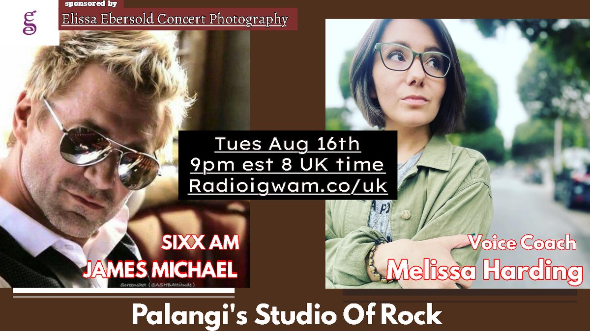 frankpalangi's tweet photo. #jamesmichael @SixxAM & #melissaharding Vocal Coach Interview on Palangi Studio of Rock on @radio_wigwam: https://t.co/3Dzmkk58GQ - https://t.co/yelf0xcd6X - https://t.co/9wCj4crC62
This episode is sponsored by @ElissaEbersold Concert Photography
https://t.co/FgEW42XtgP https://t.co/xEgfDdY4rA