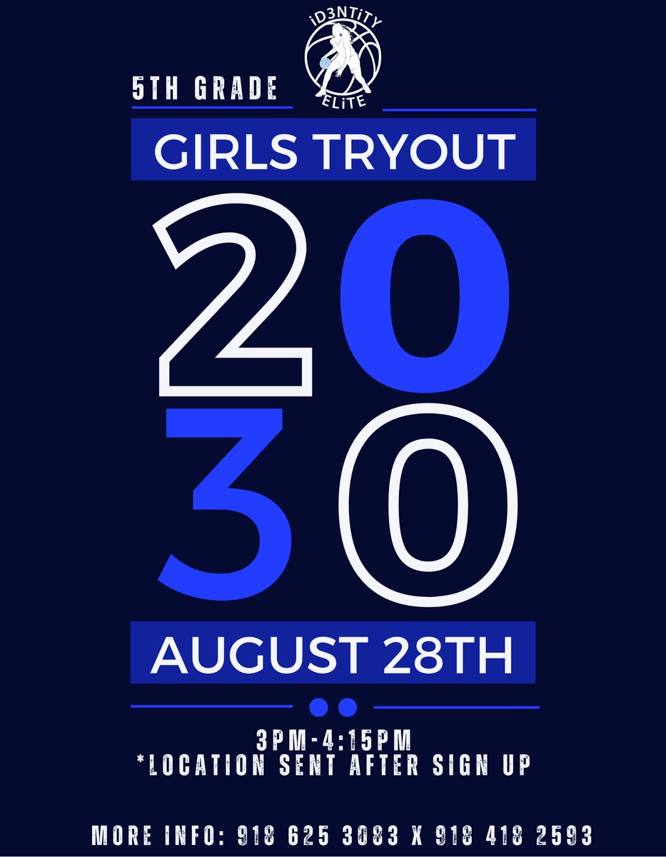 id3ntityelite's tweet photo. ‼️Tryout Alert‼️ looking for girls who will be in 5th grade grade when school starts! Come be apart of a great organization. We are looking for coachable, committed, and competitive girls for this team!

Use the link below to sign up! 

https://t.co/MhmUlc1aqS https://t.co/O55yGPv79s