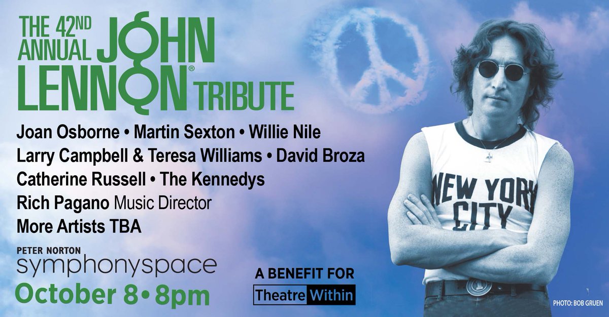Two months from today -- tickets at LennonTribute.org! With performances by <a href="/joan_osborne/">Joan Osborne</a>, <a href="/martin_sexton/">Martin Sexton</a>, <a href="/willienile/">willie nile</a>, @crussellsinger, <a href="/DavidBroza/">David Broza</a> and more!