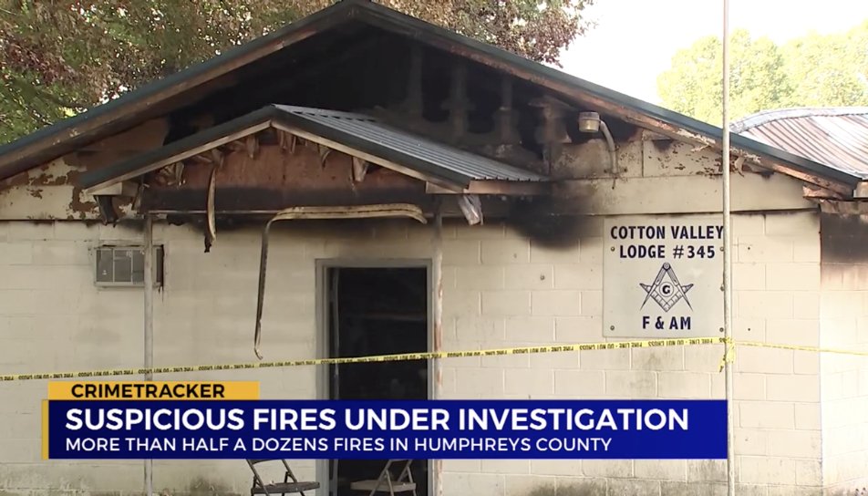 Nineteen-year-old volunteer firefighter Leslie Roy Winchester has been arrested and charged in connection with 8 arson fires in June and July in and around the town of Waverly, Tennessee. One fire destroyed Cotton Valley Masonic Lodge 345 on July 6th.

freemasonsfordummies.blogspot.com/2022/07/tennes…