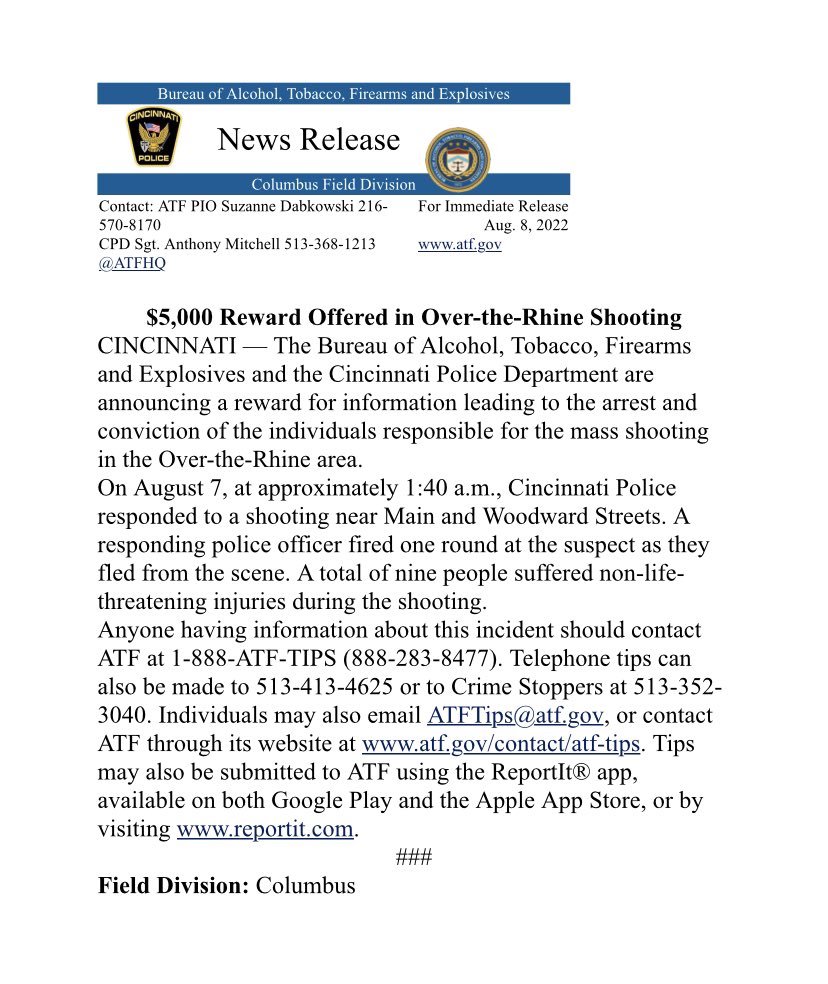 Cincinnati Police Department tweet media