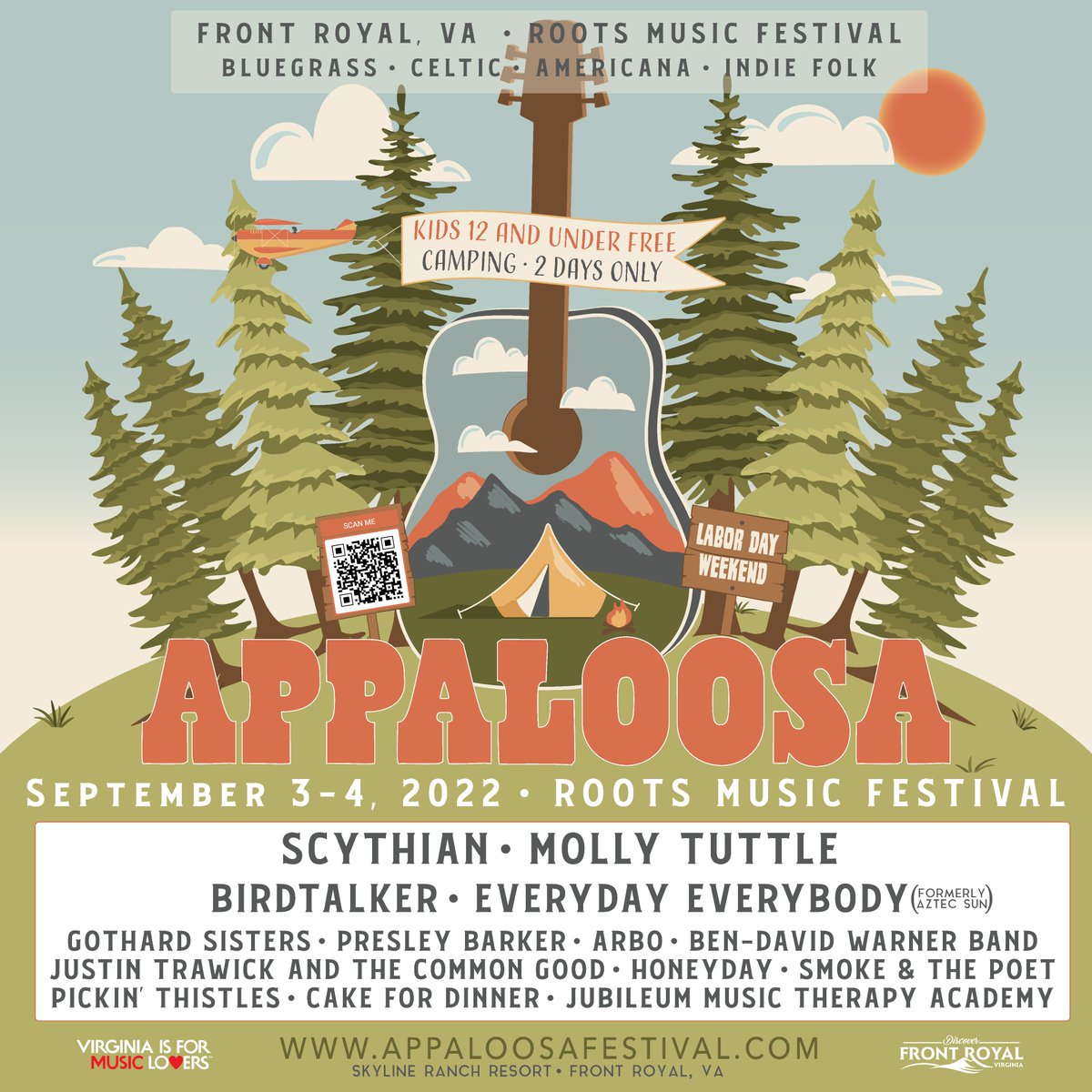 Appaloosa Festival 2022! <a href="/scythianmusic/">Scythian Music</a> <a href="/mollytuttle/">Molly Tuttle</a> <a href="/birdtalkermusic/">Birdtalker</a> <a href="/evrydayevrybody/">Everyday Everybody</a> <a href="/GothardSisters/">The Gothard Sisters</a> <a href="/PresleyBarker_/">Presley Barker</a> Arbo <a href="/bendavidwarner/">Ben-David Warner</a> <a href="/justintrawick/">Justin Trawick</a> Honeyday, Smoke &amp; The Poet, Pickin' Thistles, Cake for Dinner, Jubileum Music Therapy Academy | Tix @ AppaloosaFestival.com