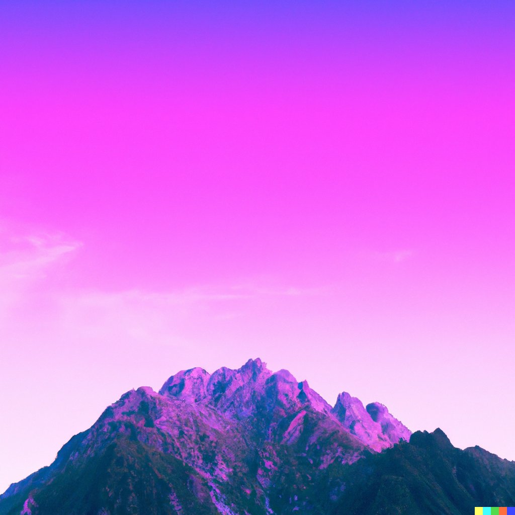 _JacobStone's tweet image. Day 10 of 50!

“A vaporwave album cover of a mountain at sunset”

#vaporwave #50DaysOfDallE #dalle #dalle2