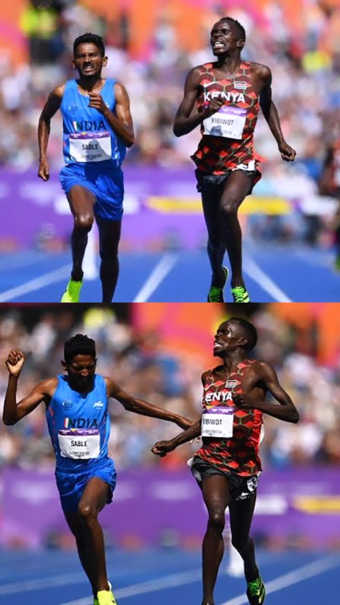 Raj_Raavi's tweet photo. My fav moment from #CWG2022 
This is the moment we all crave … making the competitor sweat out #AvinashMukundSable thank you for giving India your spirit to carry !! #CommonwealthGames2022 https://t.co/L7sCe37yG0