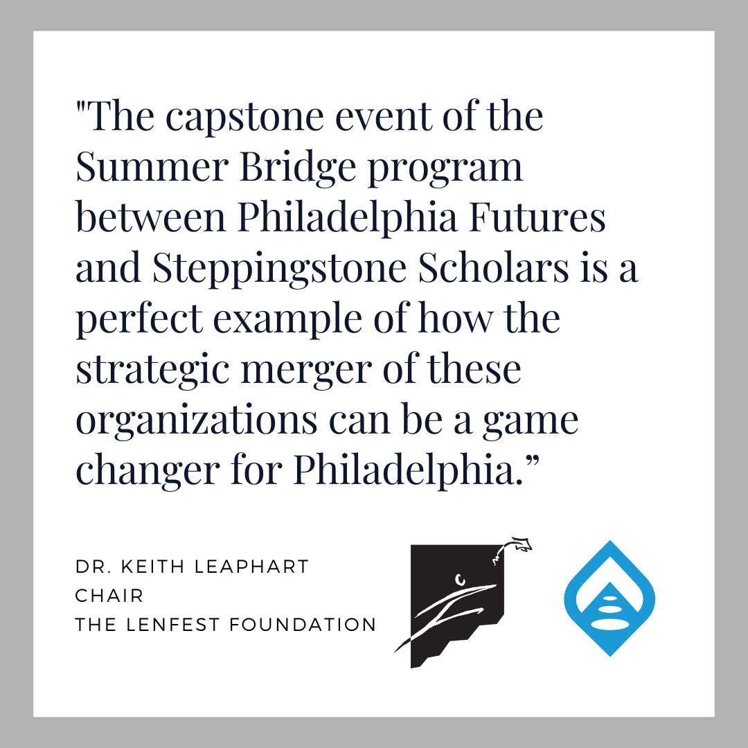 PhillyFutures's tweet photo. Last week, #SteppingstoneScholars and #PhillyFutures hosted a celebration of a $1 million gift from Lenfest Foundation at the Summer Program’s Capstone Day at Girard College. Learn more at https://t.co/qPuZCzsvnT  

#PFSSMerger #PFSSCapstoneDay https://t.co/33WbanAfqV