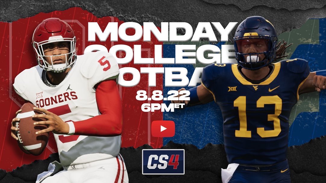 RFL_Sim_League's tweet photo. Week 4 closes out tonight with two huge conference matchups, first in the Big 12 at 6pm ET with #20 Oklahoma vs #3 West Virginia! Can OU show a resurgence to change the start to their season with a potential upset over WVU or will the Mountaineers continue on unbeaten? https://t.co/wNRrzW8KRI