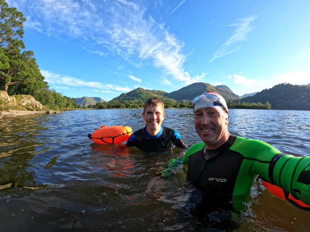 alex_staniforth's tweet photo. Day 30/30. Glorious night on Ullswater with ultra triathlete @AndyD_IFL!

Now extended to Saturday. Why stop when you get to swim in a pool like this? 

https://t.co/w5WlalfcDR 
#Force4Good https://t.co/C13xHIslE0