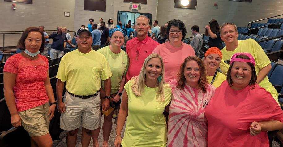 Newberry_HS's tweet image. What a great start to #WelcomeBackWeek for @Newberry_HS faculty and staff! 
🐶🐾💙

#TopDog