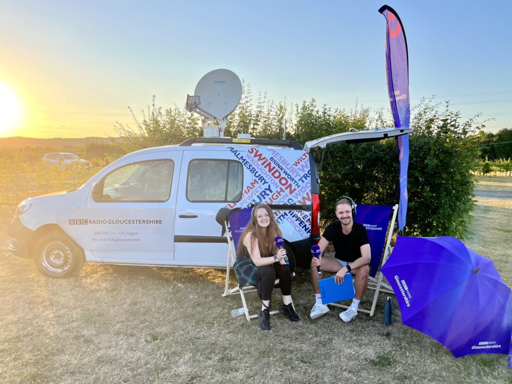 That’s a wrap for day one of the Evening Show Summer Holiday with @_jonnysmith and @madelinemedia. We’ll be with you in Bourton-on-the-Water Tuesday from 6pm 🌞