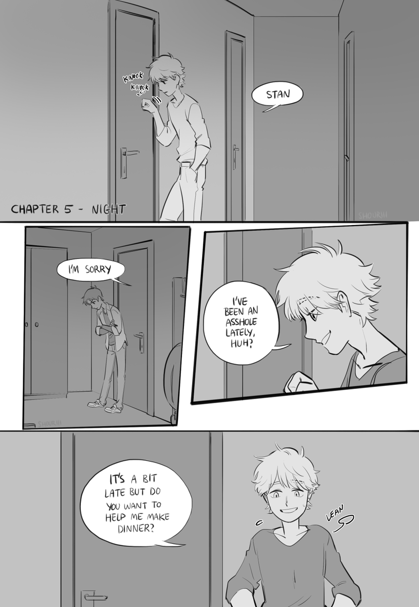 [Chapter 5] (1/2)
roommate stenny

Stan can't really stay mad 😔
usual credit to wonderful basu for the help with this chapter ❤️ 