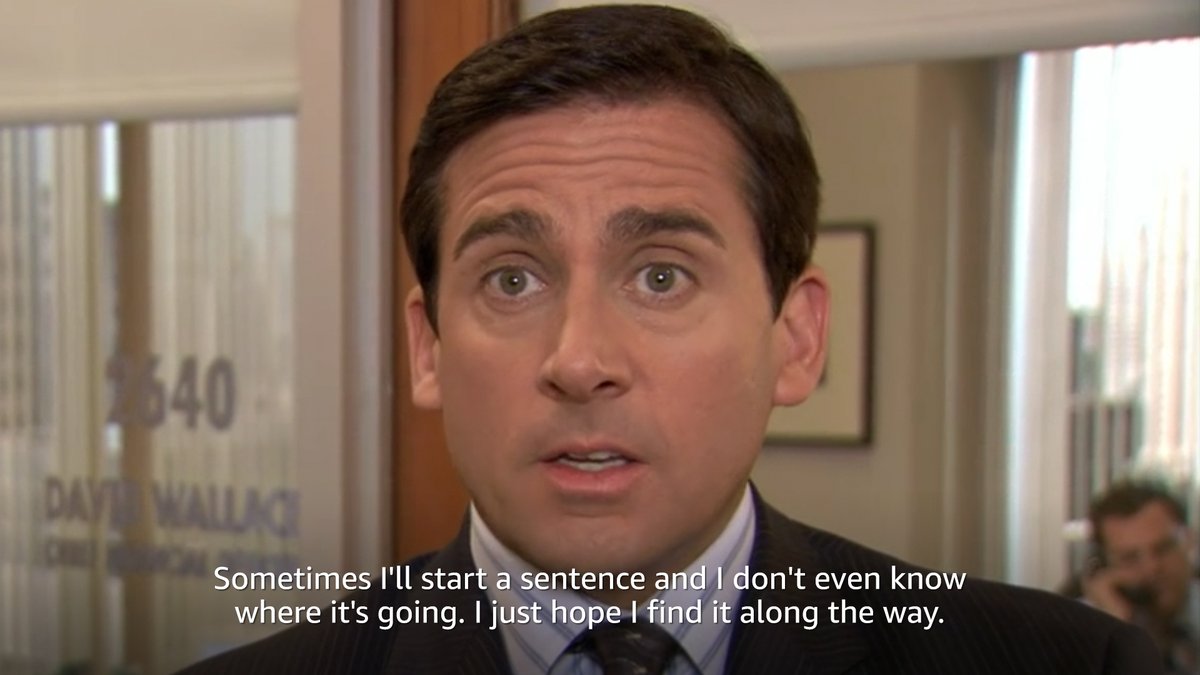 when somebody asks how my writing is going

Me:

<a href="/OpenAcademics/">OpenAcademics</a> <a href="/AcademicChatter/">Academic Chatter™</a> #academictwitter