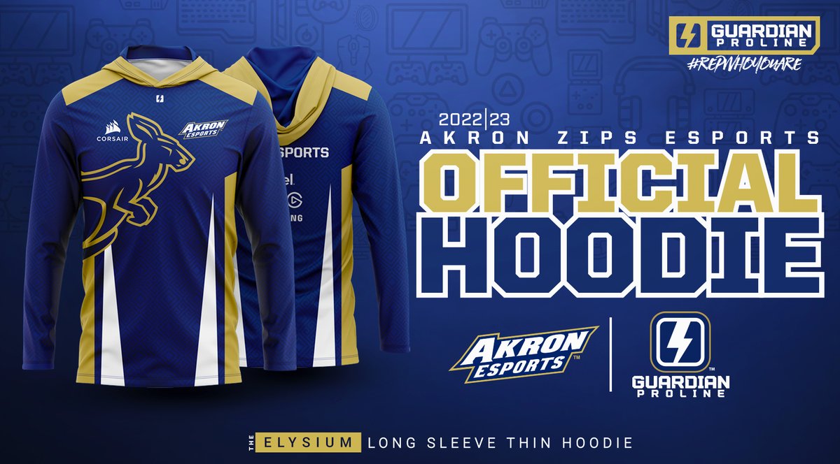 guardianproline's tweet photo. The 4x CRL National Champion and 18x Major Collegiate Champion @ZipsEsports adding the Elysium Thin Hoodie to their arsenal! #gozips #esports #esportsedu https://t.co/42HL39HwwA