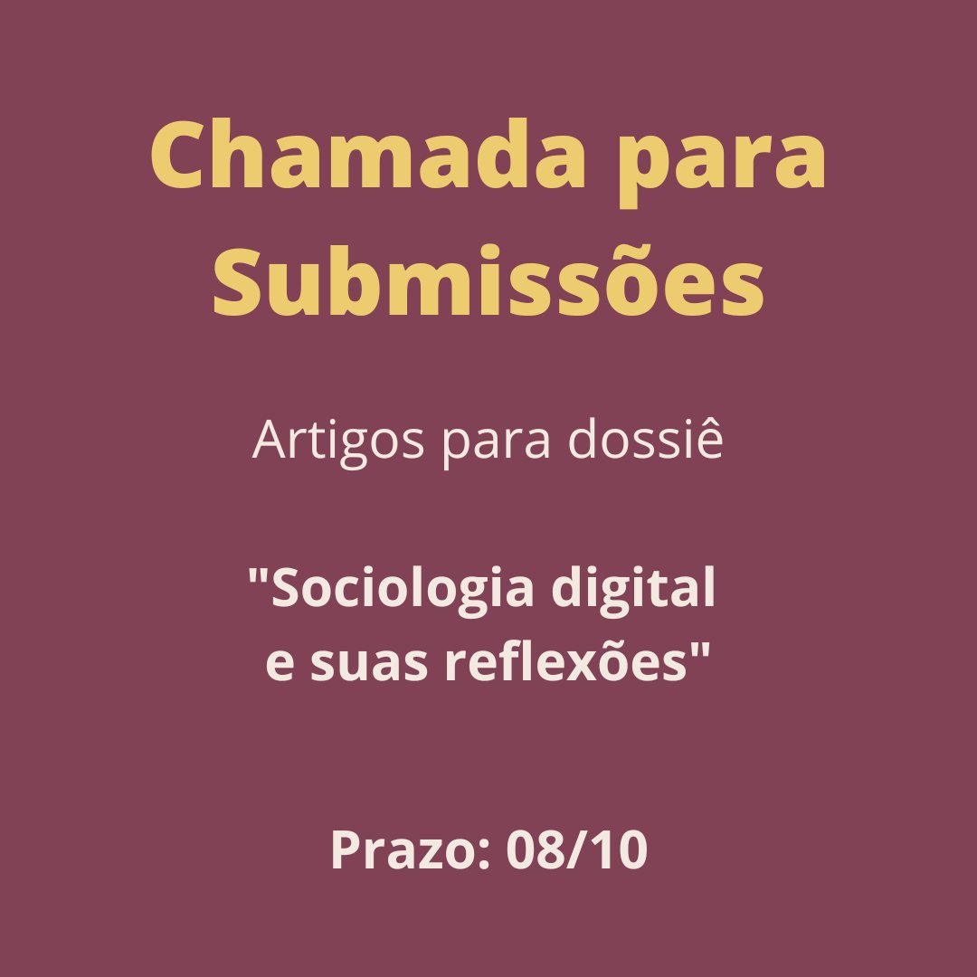 Está aberta a chamada para submissões de artigos, resenhas, traduções e entrevistas que comporão o dossiê "Sociologia digital e suas reflexões" na primeira edição da Plural de 2023!

O prazo para submissões é 8 de outubro!
