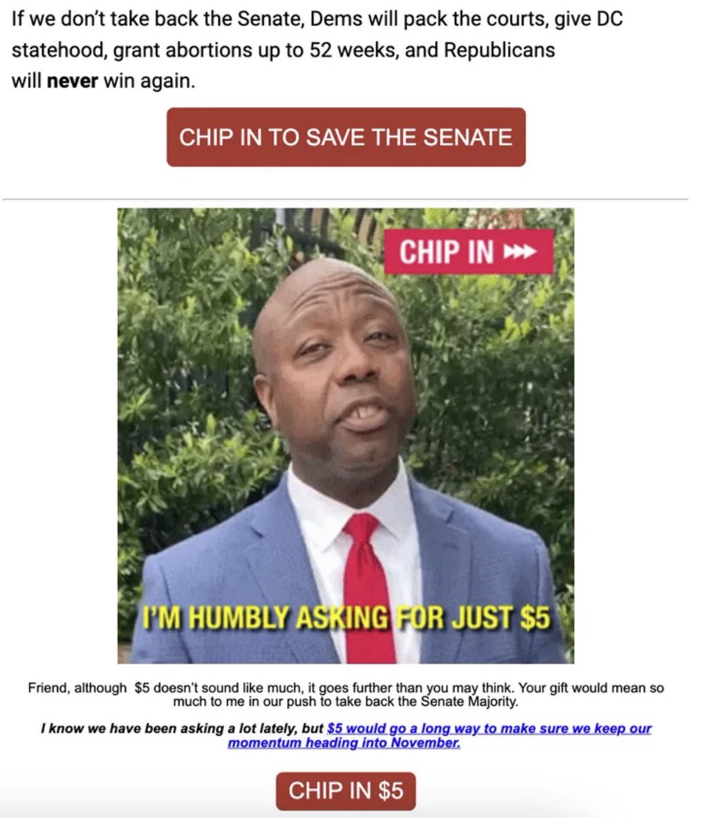 If Dems win back the Senate in November, GOP Sen. Tim Scott claims Dems will grant abortions up to 52 weeks. Human pregnancies last about 40 weeks. huffpost.com/entry/tim-scot…