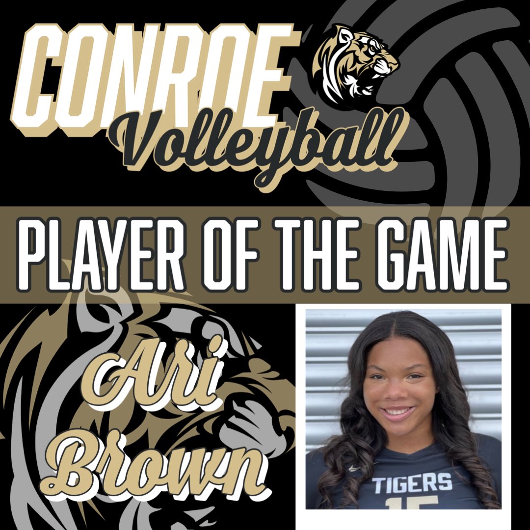 ConroeTigerVB's tweet image. PLAYER OF THE GAME AGAINST LUFKIN—ARI BROWN (22 Kills &amp;amp; 10 Digs)