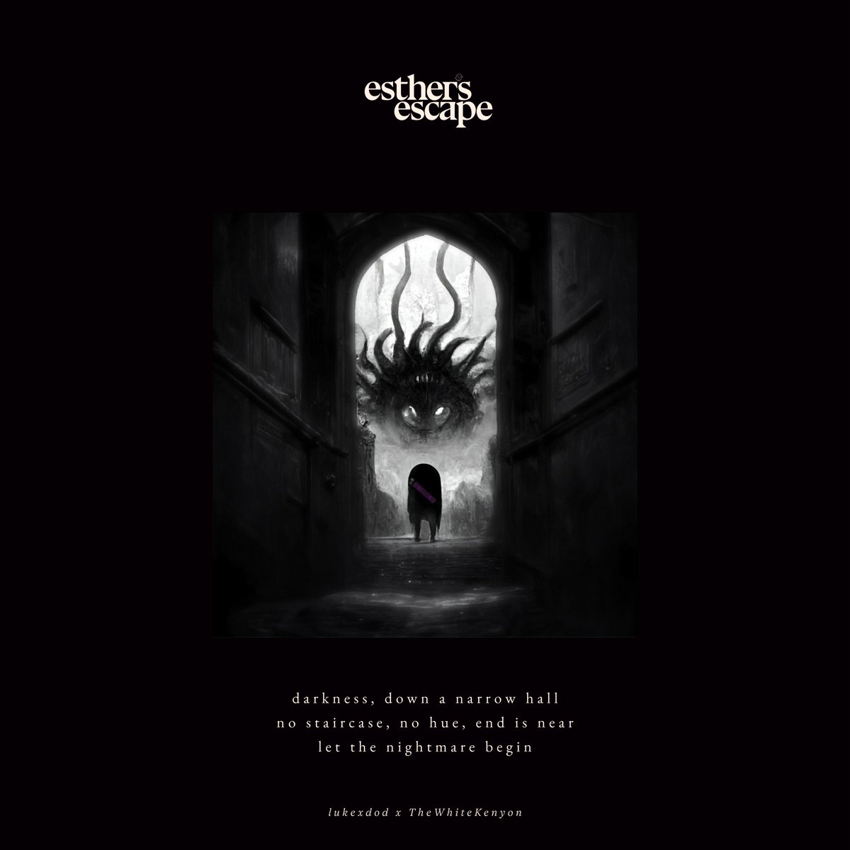 🔮Esther and Frens🔮

This week we have a special collaboration dropping, a piece from <a href="/TheWhiteKenyon/">TheWhiteKenyon.sol 🟠</a> ❤️

The story gets dark, the colour hue fades, and the nightmare begins 🐈‍⬛