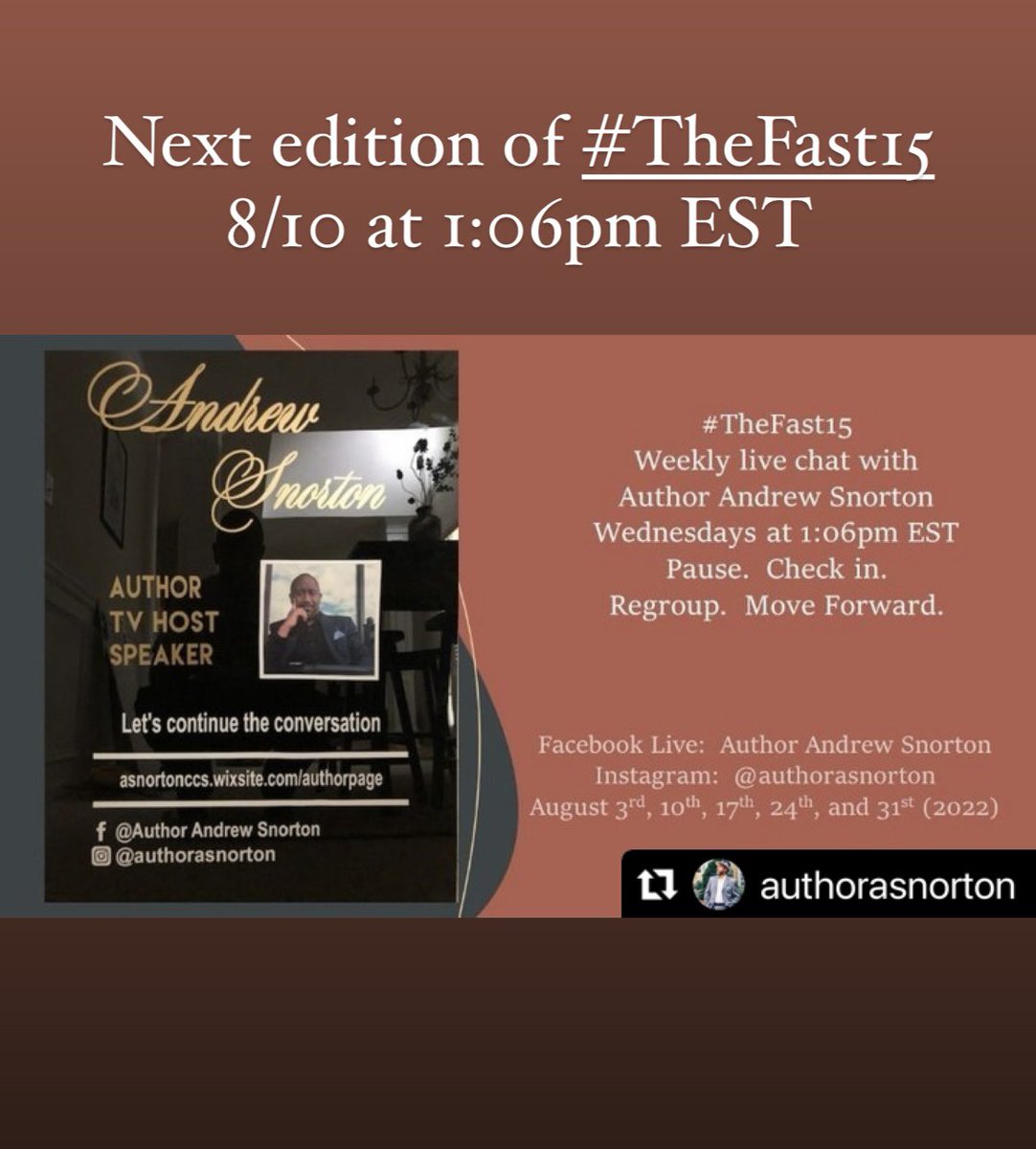 AuthorASnorton's tweet image. Join us 8/10 for our weekly chat.  #TheFast15 #weeklychat #livechat #speak #listen #relax #decompress #pause #reboot #books #audiobooks #authors #AuthorsOfTwitter #AuthorASnorton