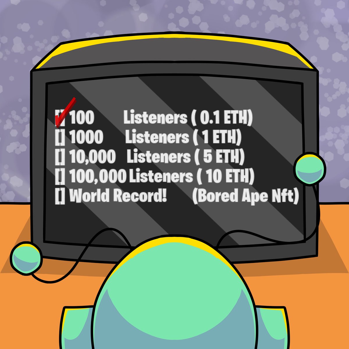 Checkpoint 1️⃣ Achieved! 👏

Today, we reached +100 live listeners on our 7th radio show. 🎉

The lucky winner of our Mega Giveaways Phase 1, took 0.1 ETH home by doing the following:

1️⃣ Follow <a href="/BacktoSpacelive/">BACK TO SPACE RADIO</a> 
2️⃣ Retweet &amp; Join our Events

Let’s march to the next checkpoint! ✅
